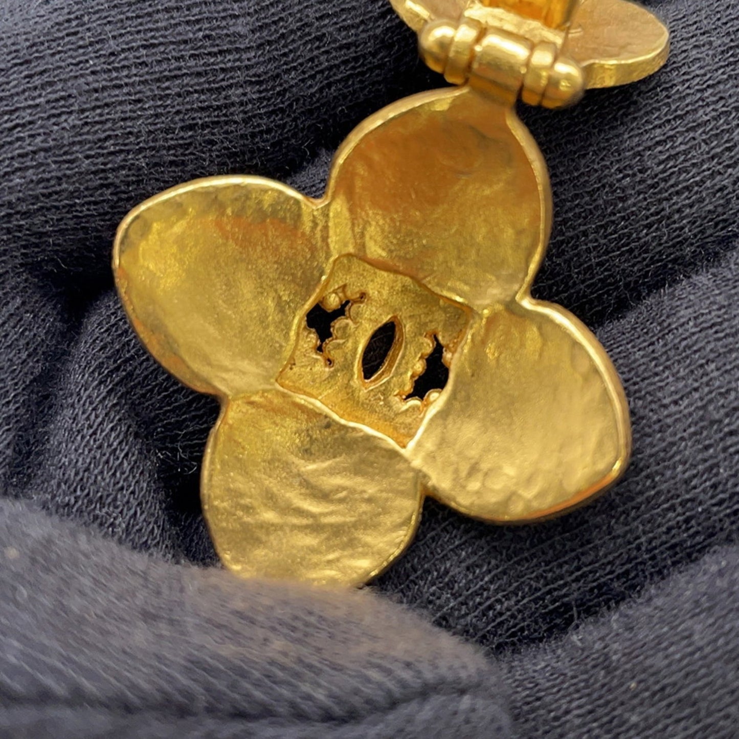 Chanel Coco Mark Flower Metal Earrings 96A CHANEL