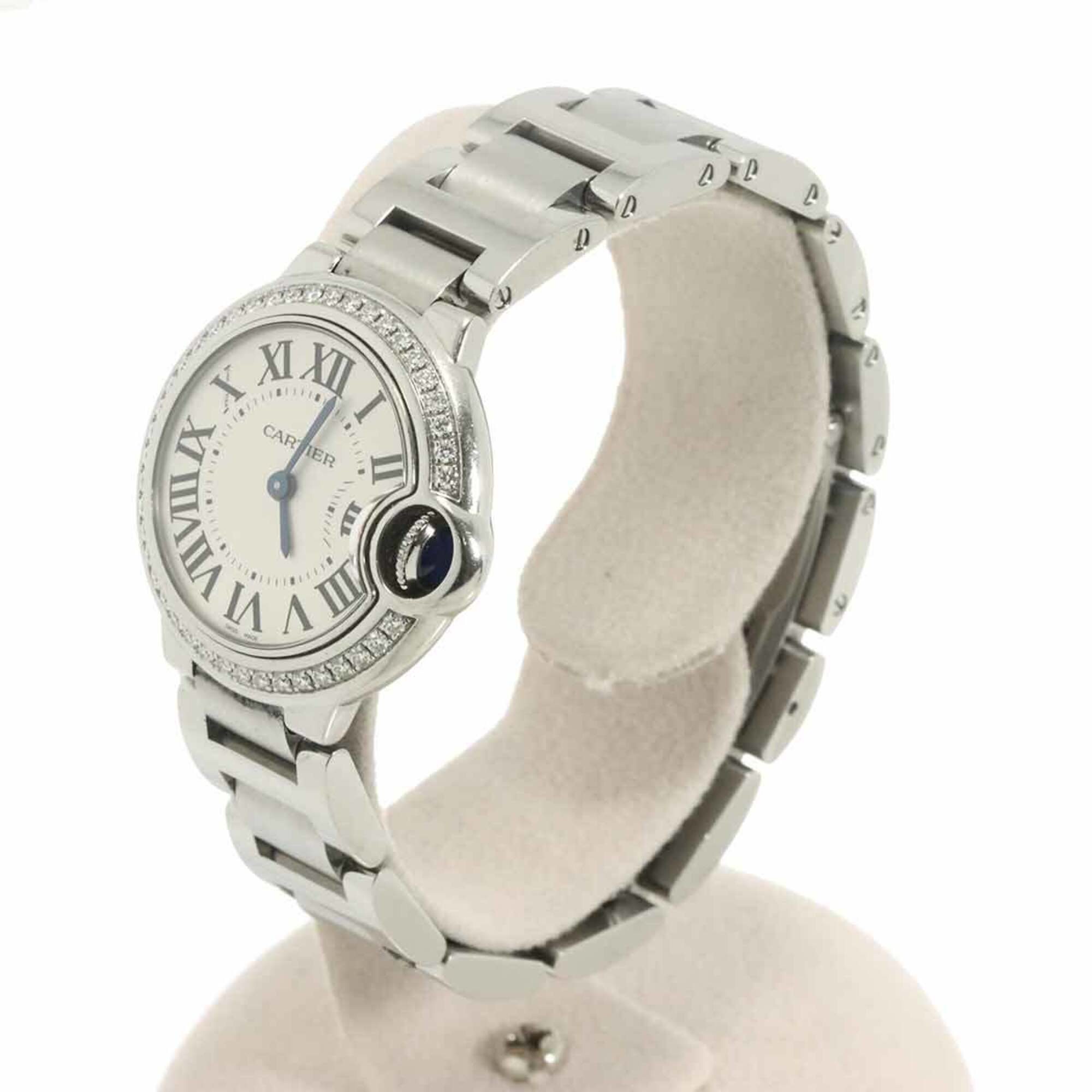Cartier Ballon Bleu 28mm W4BB0015 Women's Watch, Diamond Bezel, Silver, Quartz Watch — Very Good