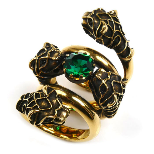 GUCCI GP Tiger Head Double Wrap Ring 401983, Size 14, 33.7g, Unisex