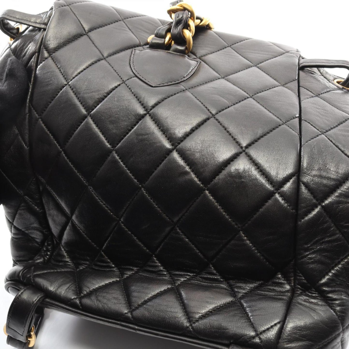 CHANEL Matelasse Backpack Bag in Lambskin Leather, Women's, Black