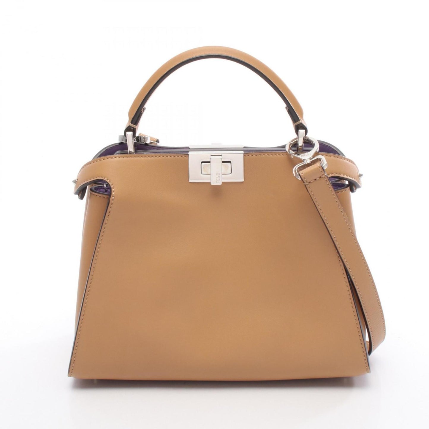 Fendi Peekaboo Essential Handbag, Leather, Women's, Brown