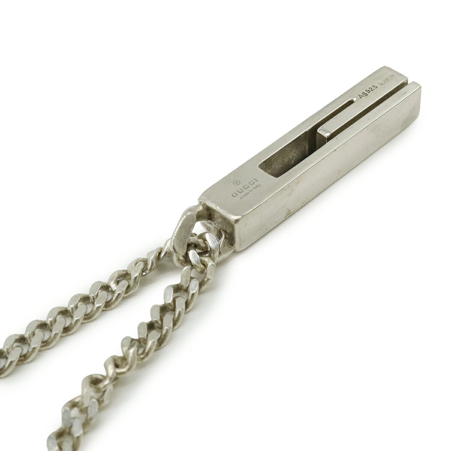 GUCCI G motif plate pendant necklace with chain in Ag925, SV925 and silver (225055)