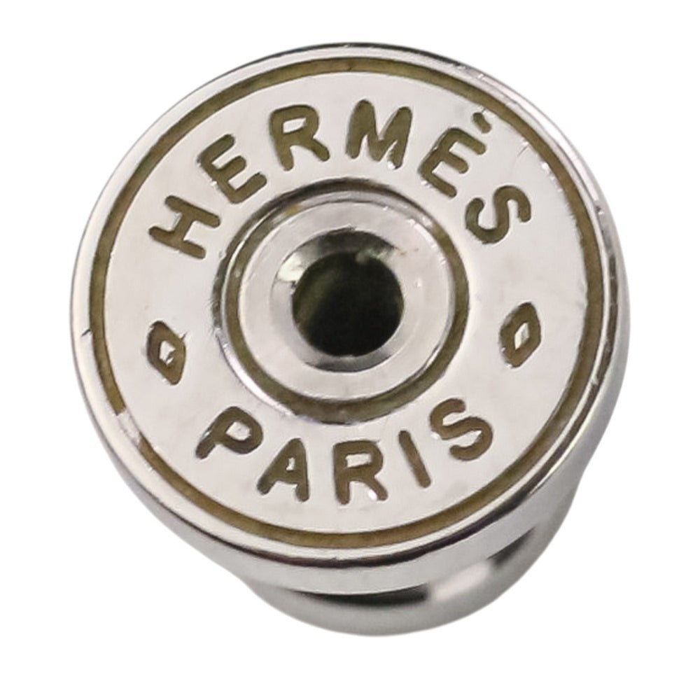HERMES Loop Grand Earrings PM Aluminum Navy Women's — Like New