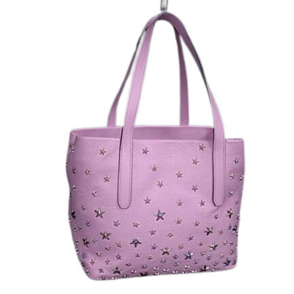 JIMMY CHOO Sophia S Tote Bag - Pink Leather with Star Studs