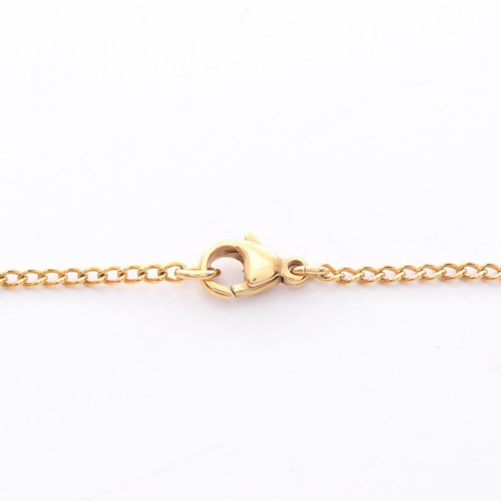 CHANEL Coco Mark Necklace Jewelry GP (Gold Plated) Women's Gold and Black