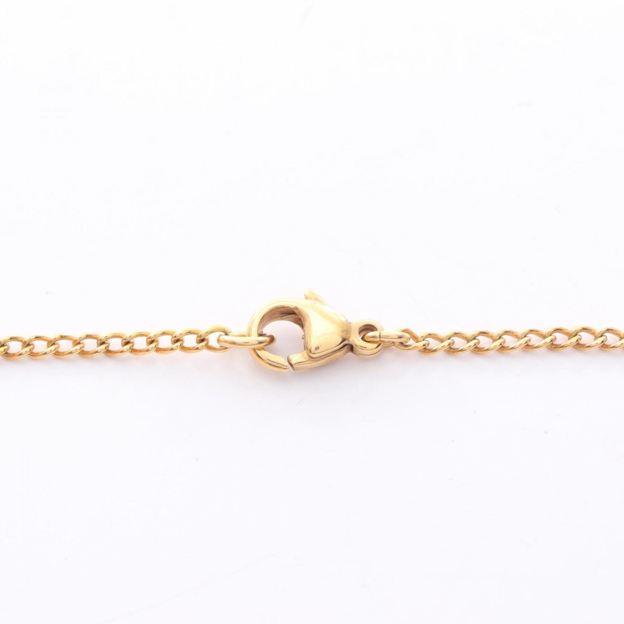 CHANEL Coco Mark Necklace Jewelry GP (Gold Plated) Women's Gold and Black
