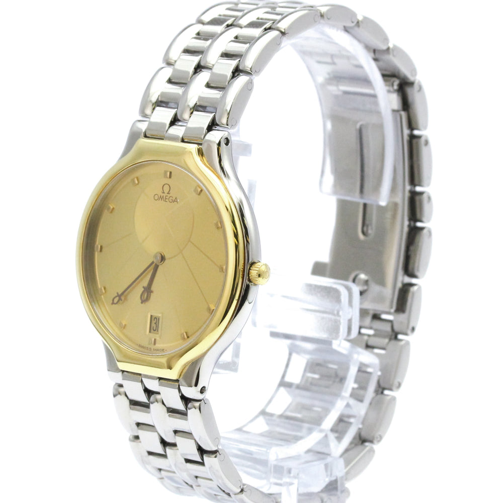 OMEGA De Ville Symbol K18 Gold Steel Quartz Mens Watch 196.0316 Polished — Very Good