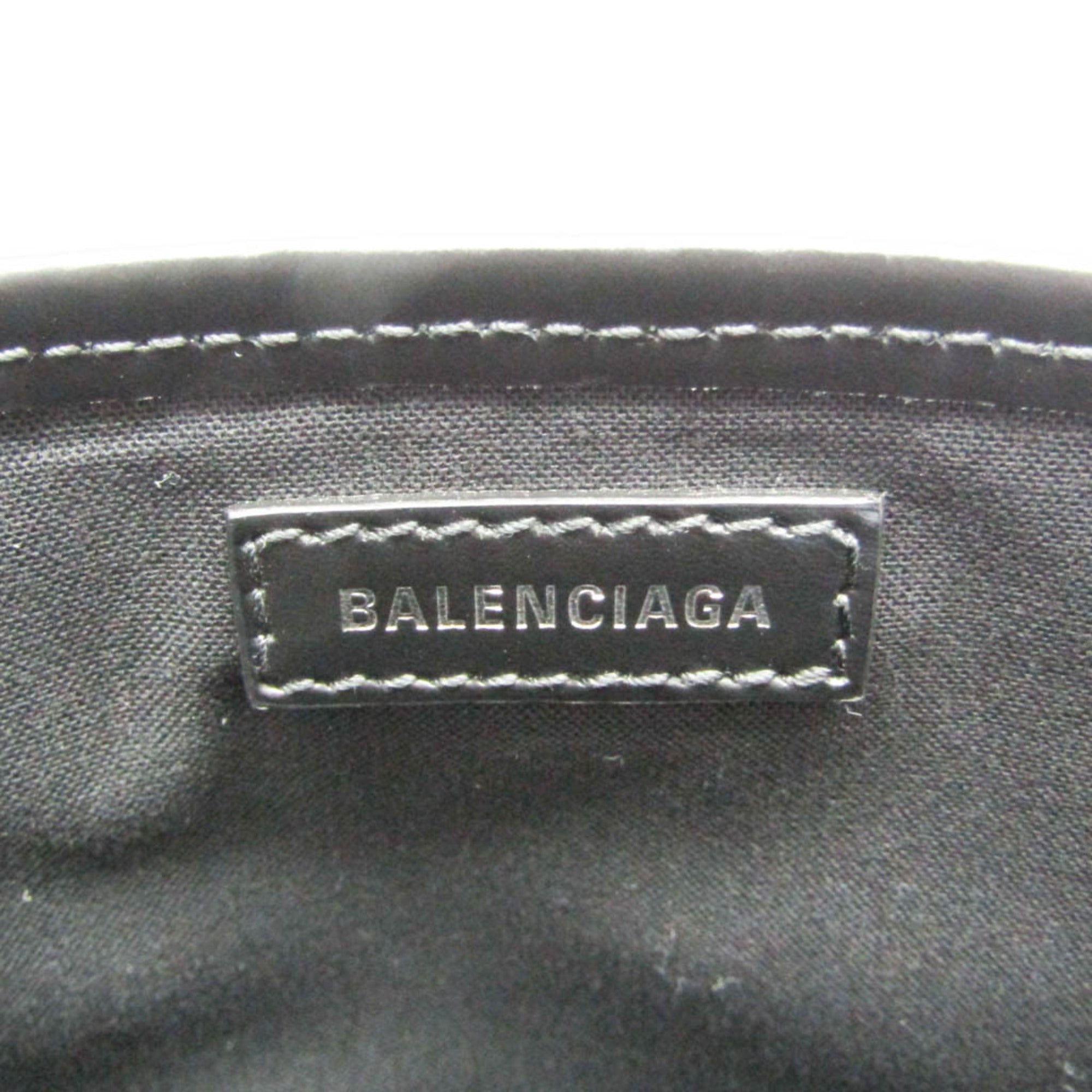 Balenciaga Navy Cabas S 339933 Men,Women Canvas,Leather Handbag,Tote Bag Black — Like New