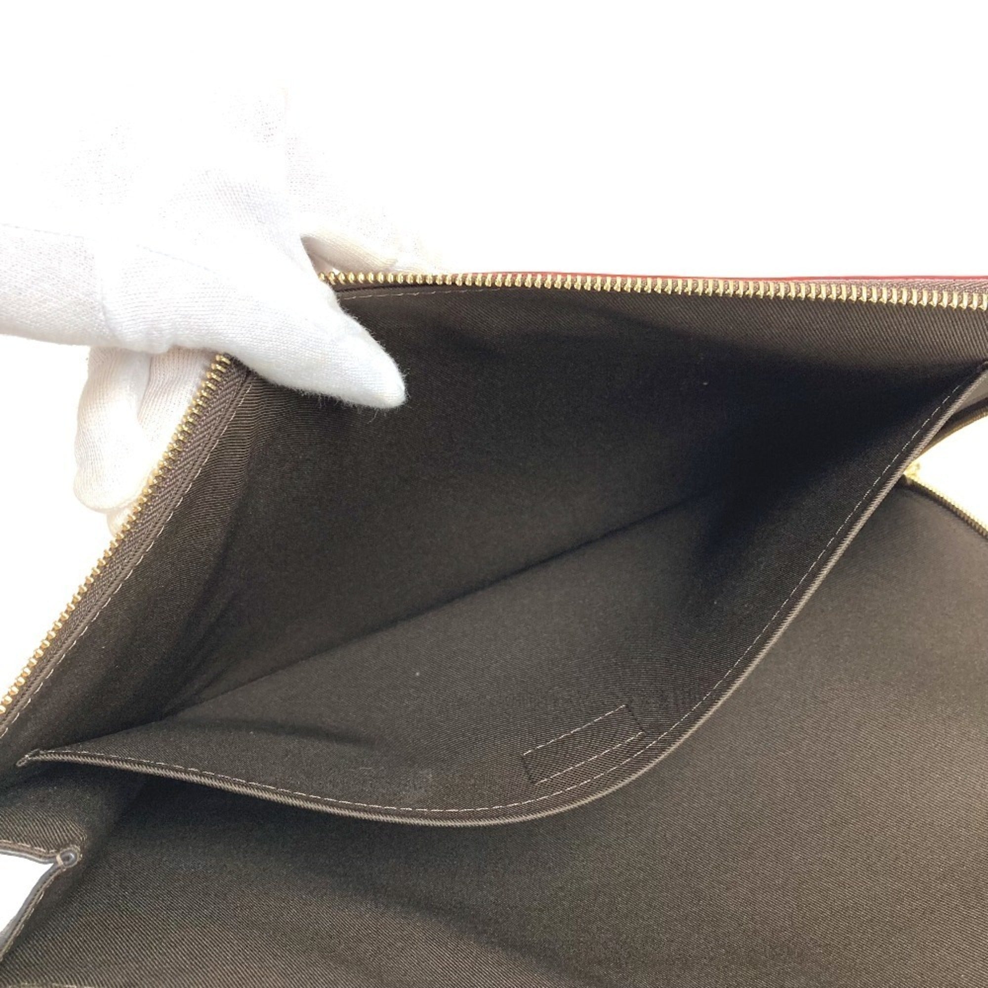 LOUIS VUITTON M82540 Monogram Pochette Jour, a clutch bag with an L-shaped zipper and canvas, suitable for men women, in brown, like new — Like New