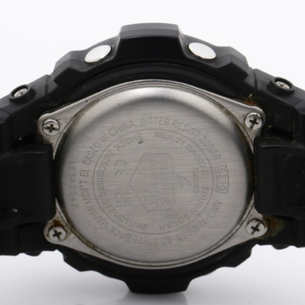 CASIO G-SHOCK ANALOG-DIGITAL AWG-100 M100 SERIES AWG-M100SBC-1AJF Black Resin/Stainless Steel Men's Watch — Good