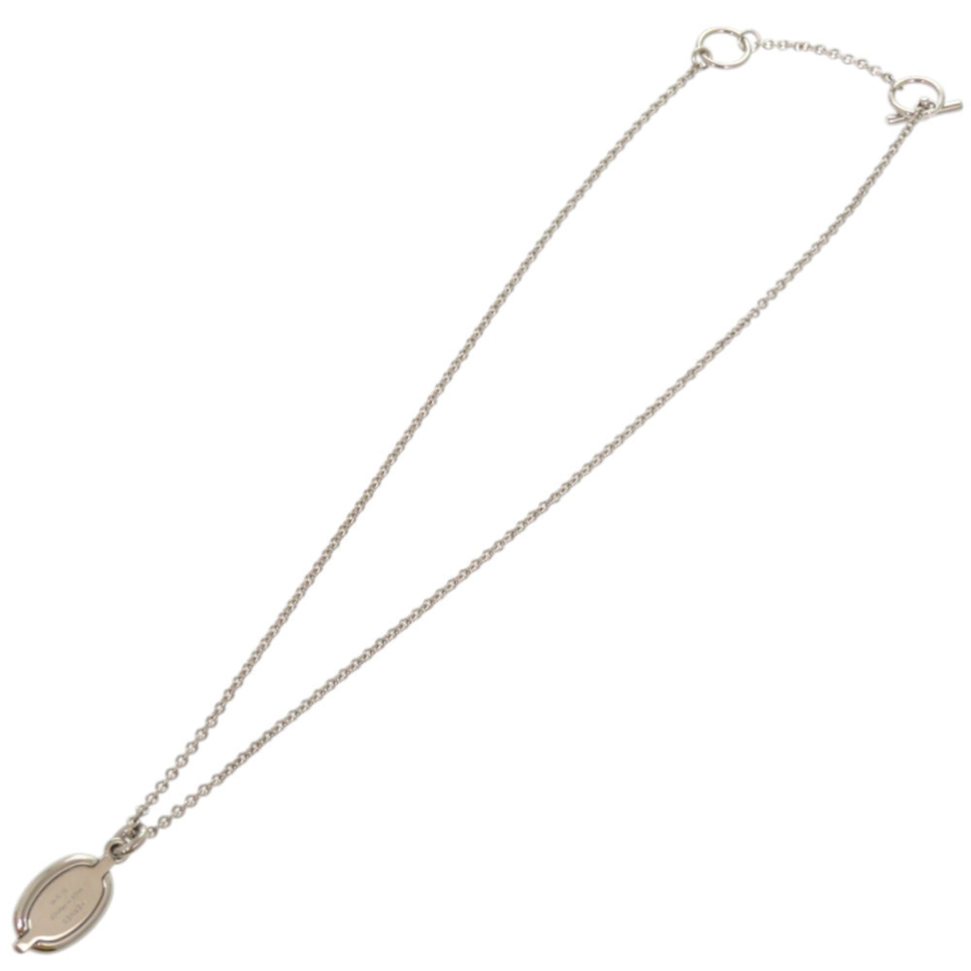 Unused Hermès Mini Maillon PM Pendant H100053FPD3, White Crème Metal Necklace, 1484HERMES — New - Store Return
