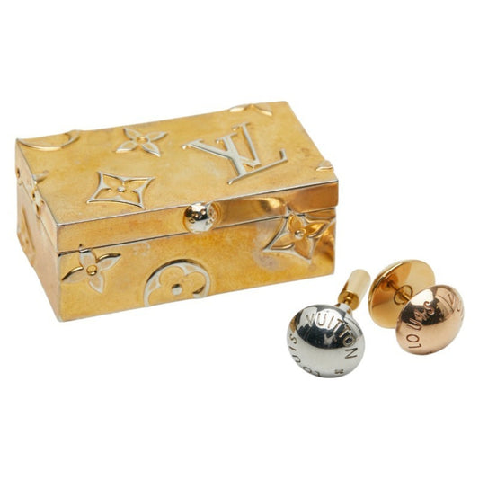 Louis Vuitton Boucle de Reuille Crew Stud Earrings M64897 in Gold, Silver, and Pink Gold Plated Metal. Women's.