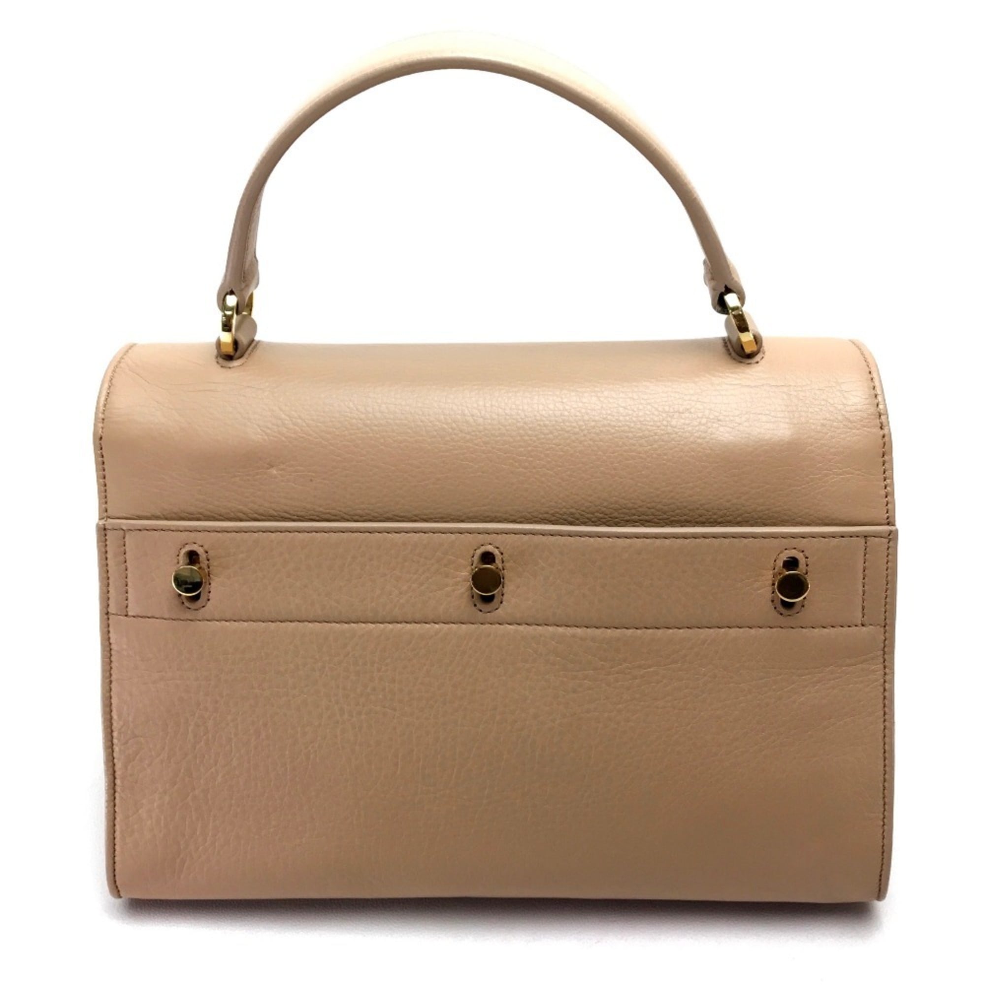 SAINT LAURENT Saint Laurent Paris 368229 Muse Toe Handbag Shoulder Bag Leather Women's Beige — Like New