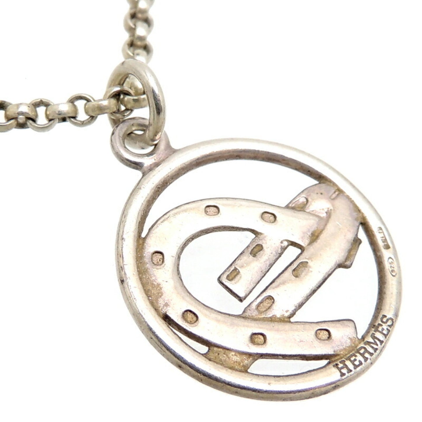 Hermes SV925 Horseshoe Women's Necklace Silver 925