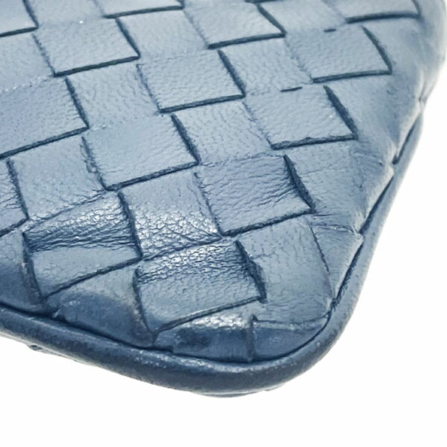 Bottega Veneta Intrecciato Coin Purse in Navy Leather (Product Code: 131232) with Mesh Purse, Keychain, Card Case, and Holder KK-16086)