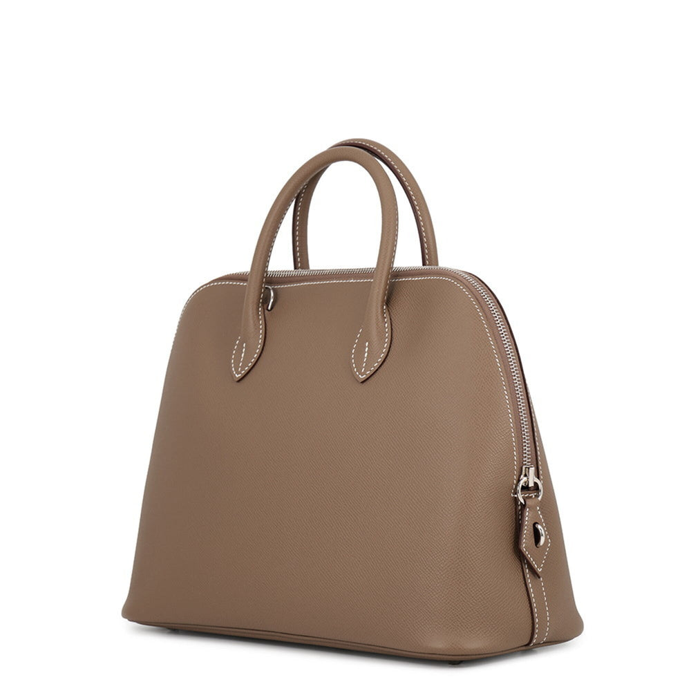 Hermes Bolide 1923 30 Etoupe Epsom Handbag, K stamp, 2-way, HERMES — Like New