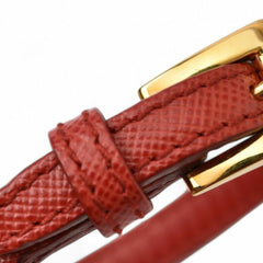 PRADA Unused Bracelet Bangle SAFFIANO Saffiano Heart Charm FUOCO Red 1AJD45 — New - Store Return