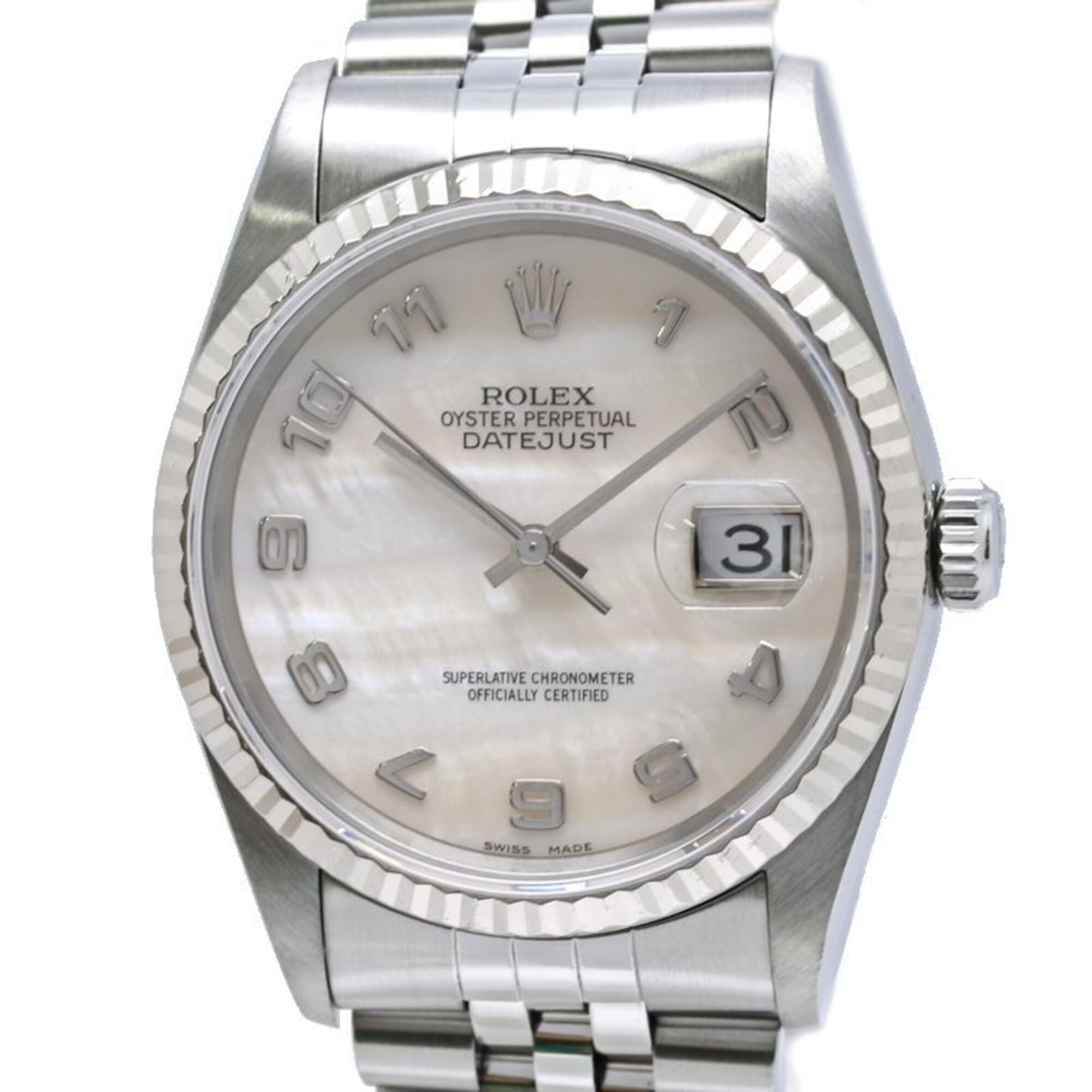 ROLEX Datejust Shell Arabic 16234NA Men's Watch SSx18KWG 40457 — Good