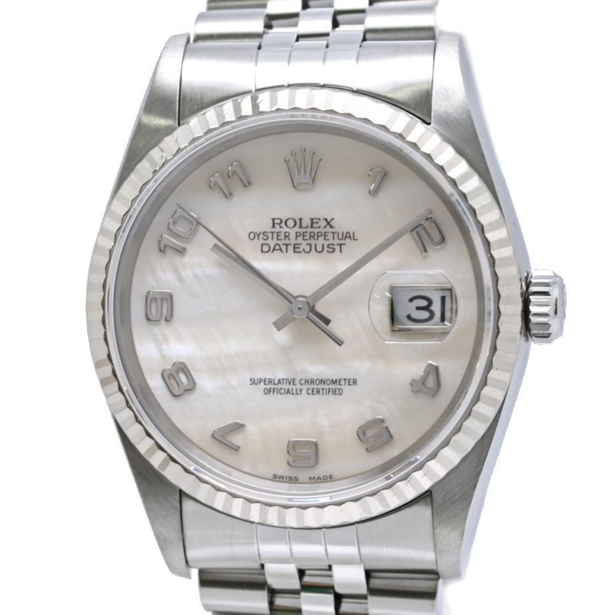 ROLEX Datejust Shell Arabic 16234NA Men's Watch SSx18KWG 40457 — Good