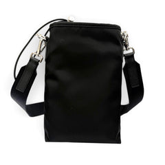 PRADA 2ZH155 Nylon Leather Re-Nylon Triangle Logo Plate Phone Case Shoulder Bag Black Silver Hardware Made in Italy Men's Comes with Box — Like New