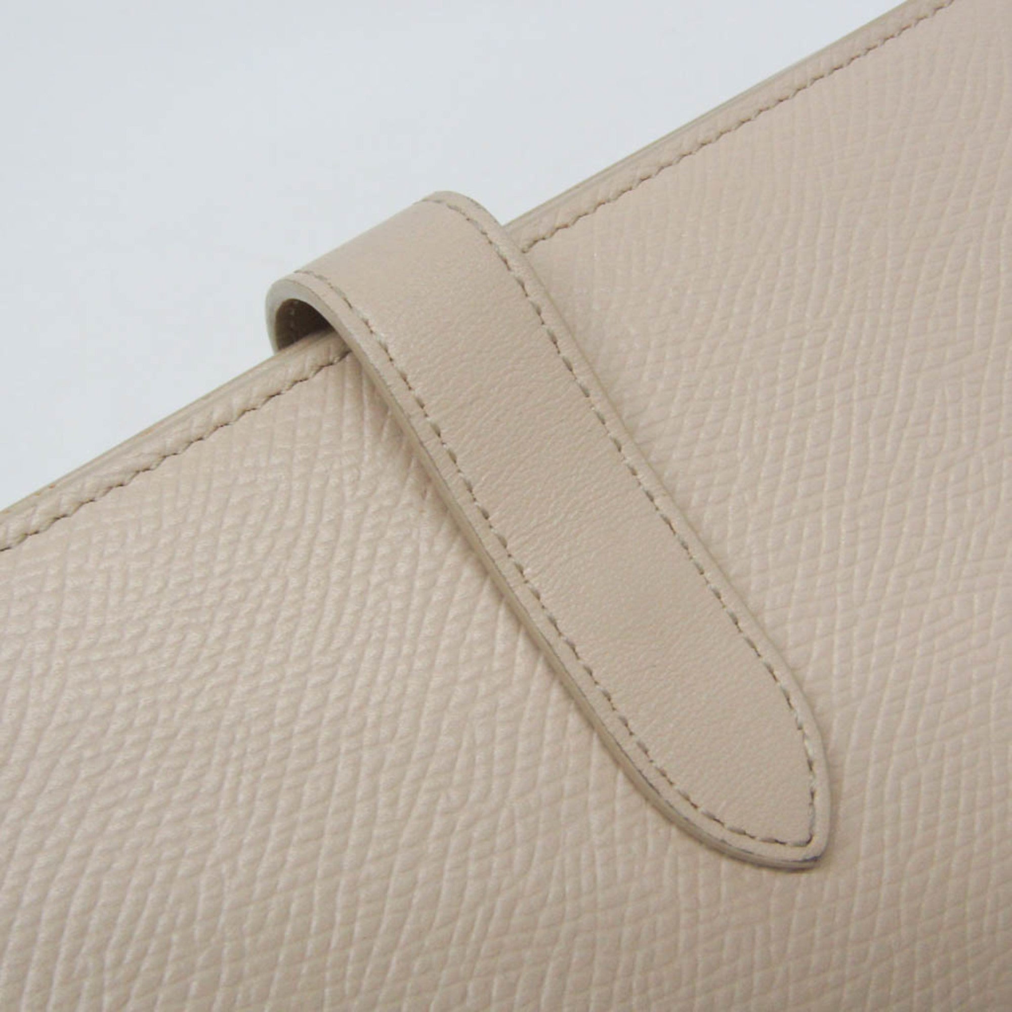 Celine Large Strap Wallet 10B633 Women's  Calfskin Long Wallet (bi-fold) Light Beige