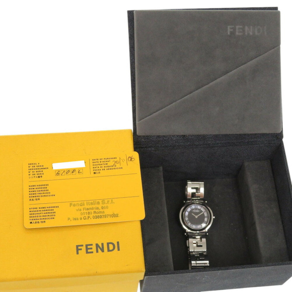 Fendi 6100L Caredro Shell Stainless Steel Black Quartz Watch with Dial 0556FENDI — Good
