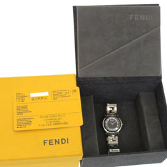Fendi 6100L Caredro Shell Stainless Steel Black Quartz Watch with Dial 0556FENDI — Good