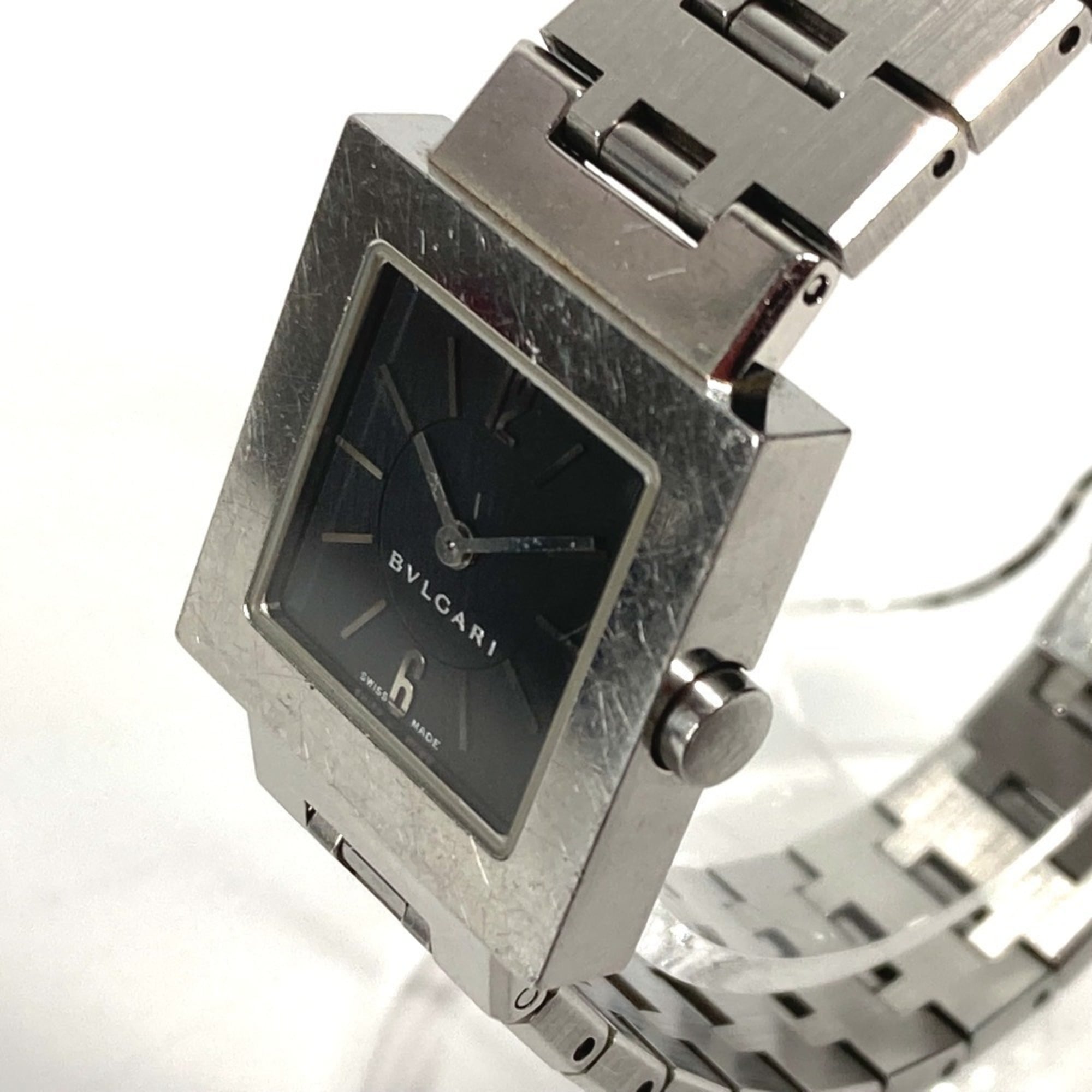 BVLGARI SQ22SS Square Quadrado Ladies Watch, SS, Silver — Good