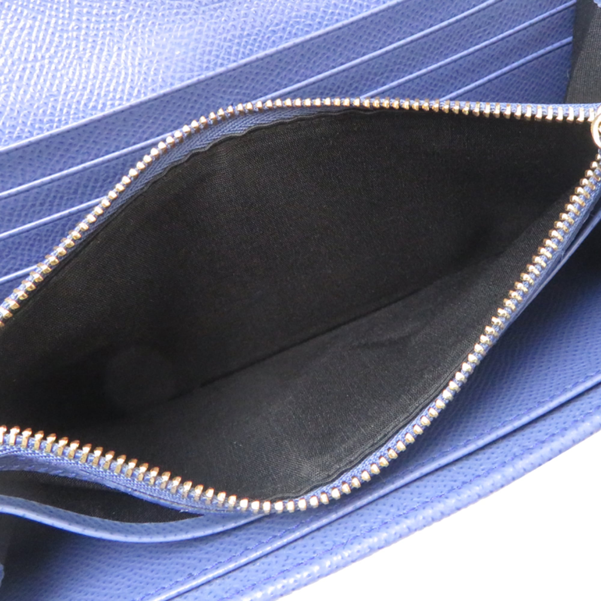 Salvatore Ferragamo Gancini Women's Long Wallet JP-22-D150 Leather Blue