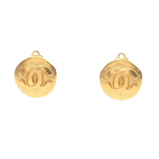 CHANEL Coco Mark Earrings, Gold Plated, Women's