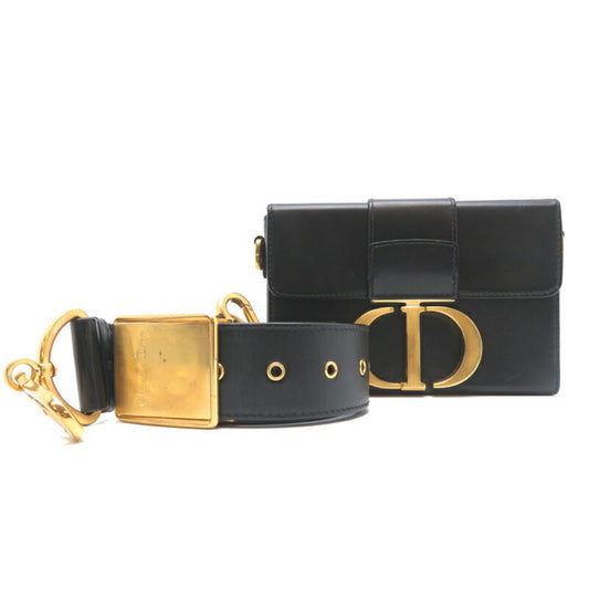 Christian Dior 30 Montaigne Women's Shoulder Bag in Calfskin Black