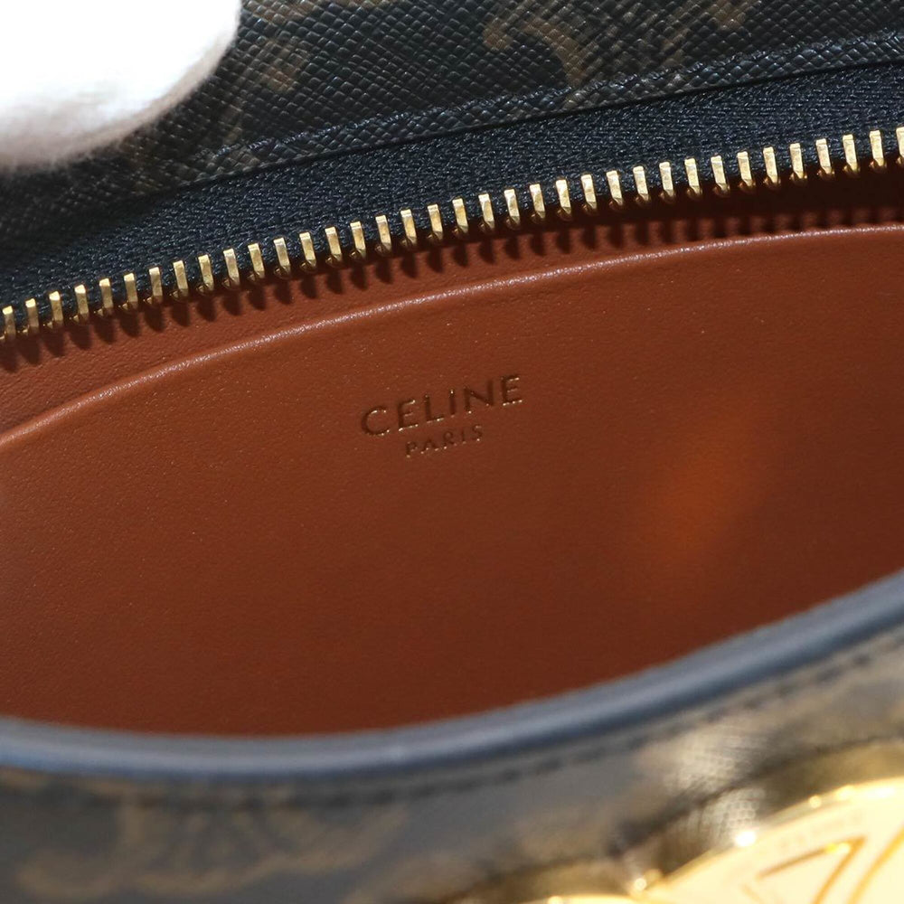 Celine Triomphe Shoulder Handbag, Leather, Brown, 115702, Gold Hardware — Like New