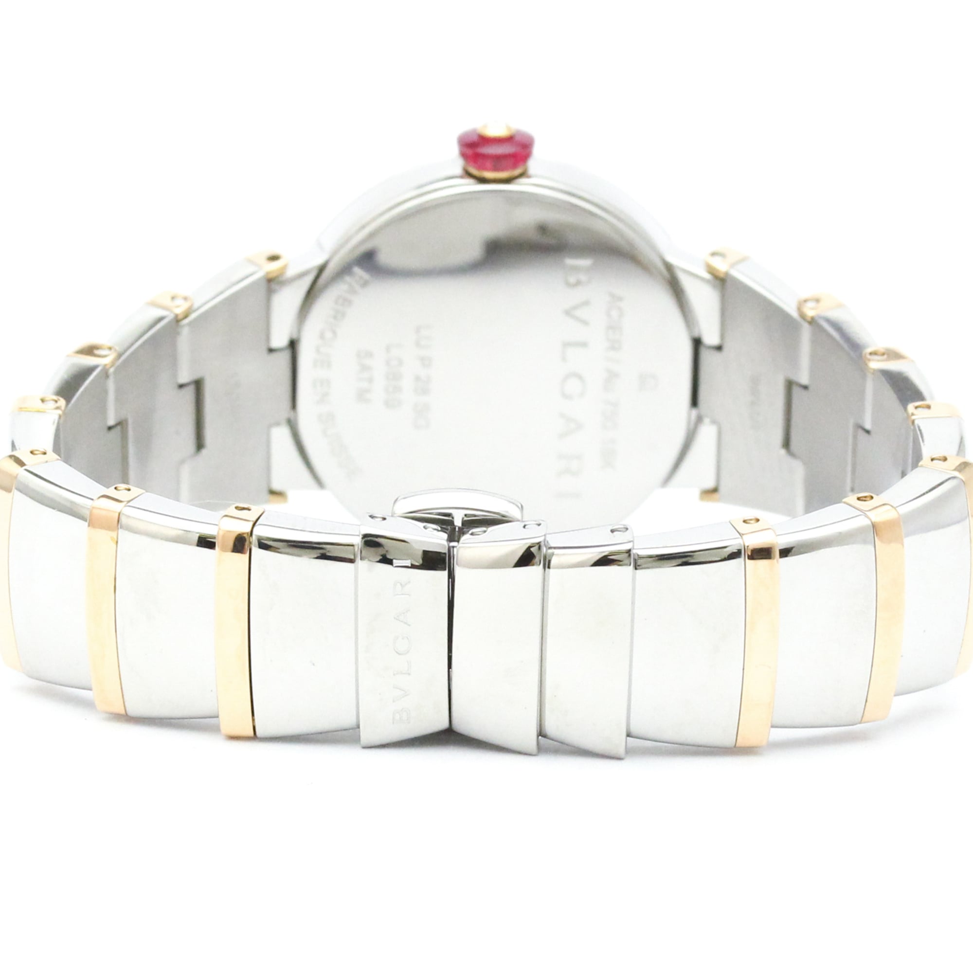 BVLGARI Lvcea 18K Pink Gold Steel Quartz Ladies Watch LUP28SG Polished — Very Good