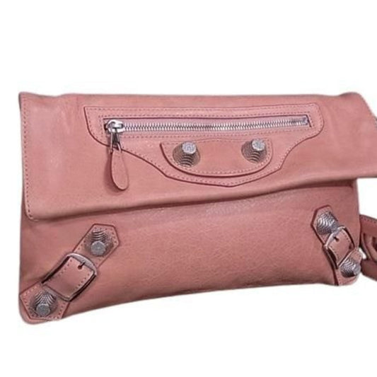 BALENCIAGA Giant Envelope Clutch Bag 186182 Pink Leather Women's
