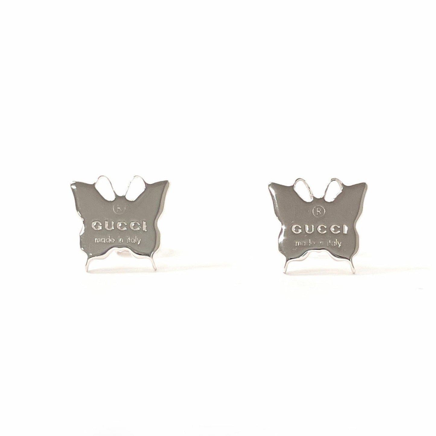 GUCCI Butterfly Earrings in 925 Sterling Silver/14K White Gold for Women