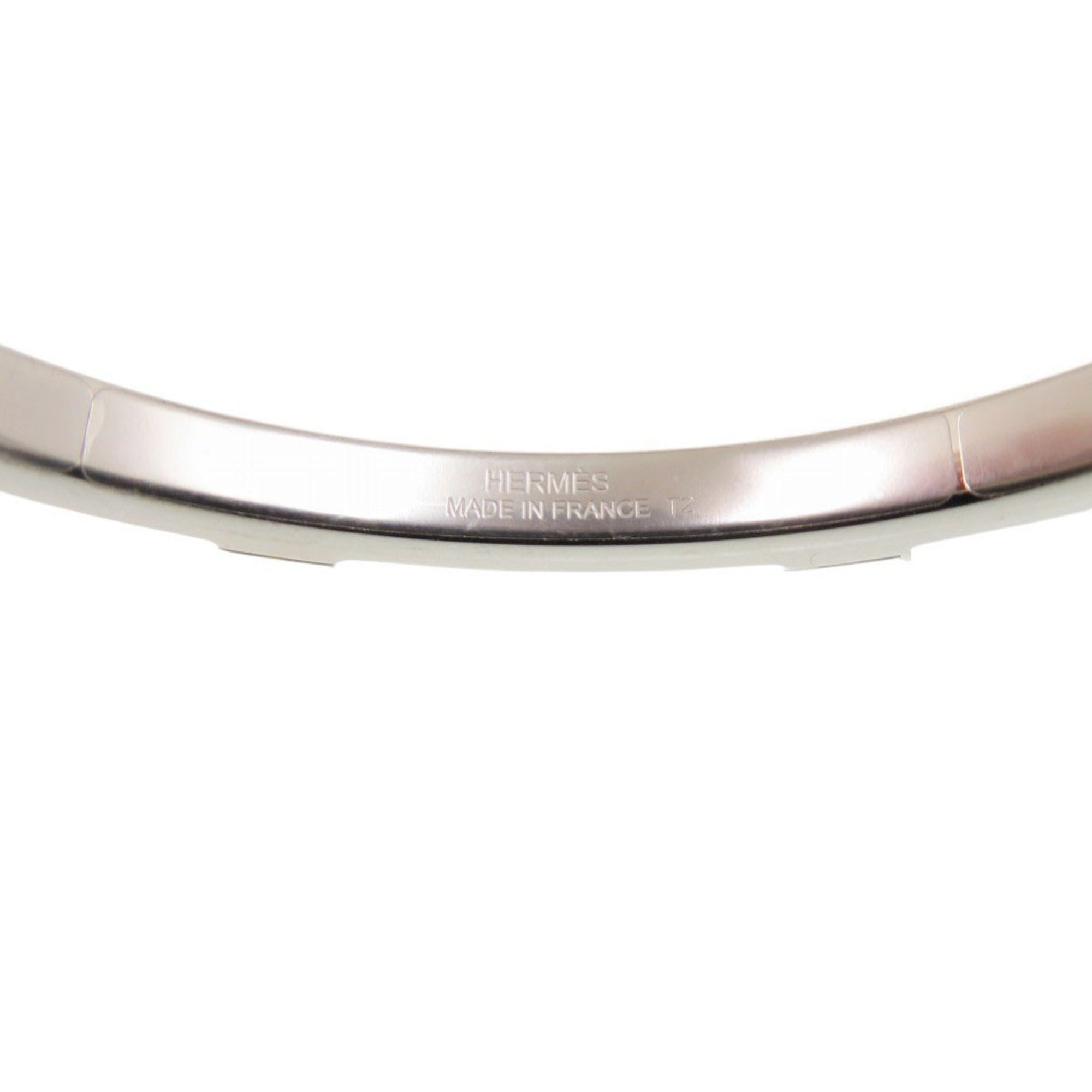 Unused Hermes Athena H500373 Metal Chevre Sham Kila Argent Silver Hardware Bracelet Bangle 0475HERMES — Like New