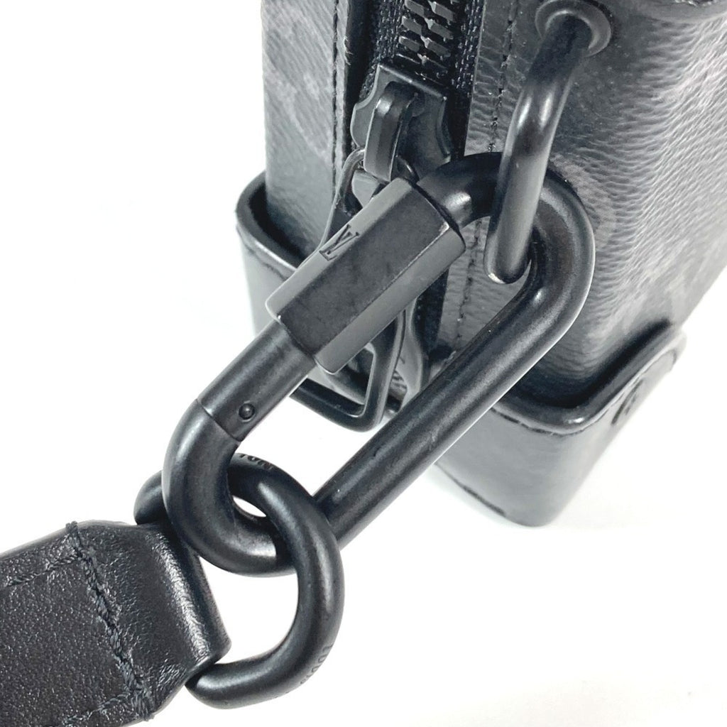 LOUIS VUITTON M69838 Monogram Eclipse Soft Trunk Wallet, Pochette, Long Clutch Bag, Shoulder Canvas, Unisex, Black