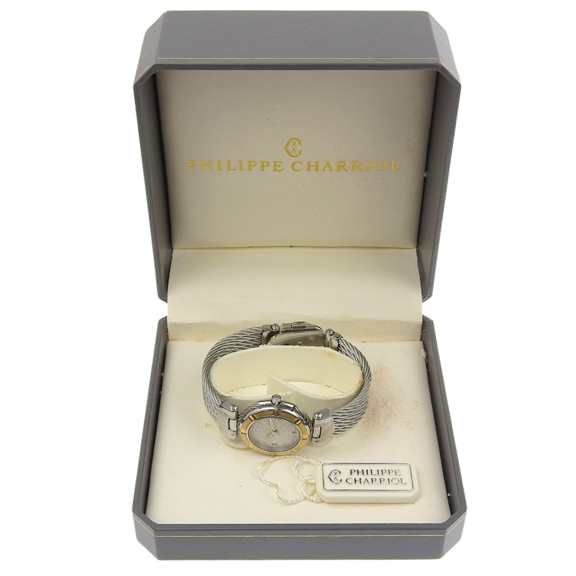 CHARRIOL Wristwatch 53.97.3654 Stainless Steel Quartz Analog Display White Dial Women's — Good