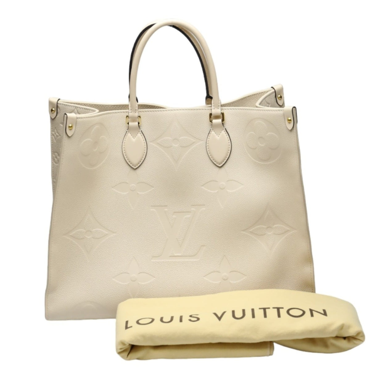Louis Vuitton LOUIS VUITTON Tote Bag On the Go GM Monogram Shoulder Empreinte M45081 Beige LV — Like New