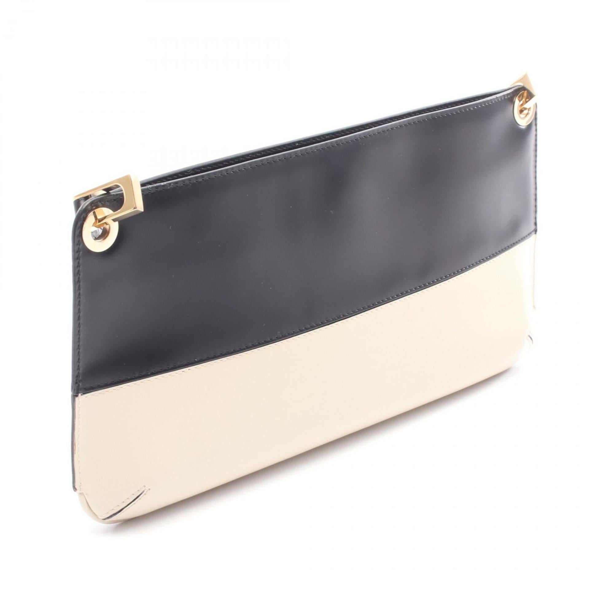 Salvatore Ferragamo Gancini Mini Shoulder Bag, Leather, Women's, Black and Ivory