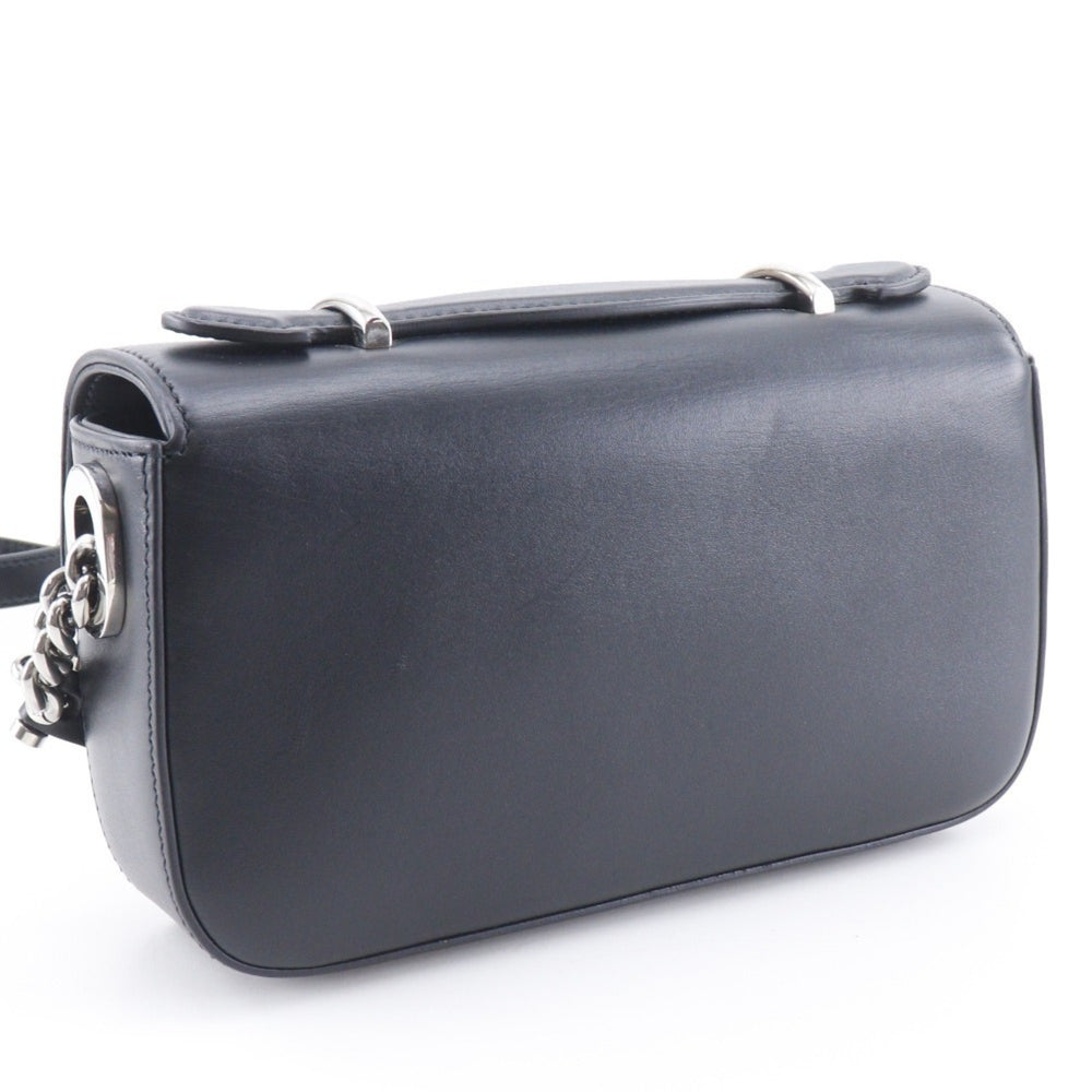 Gucci Petit GG Shoulder Bag, Double G, 2-Way, 739722, Leather, Black, Flap, GG, Women's — Like New