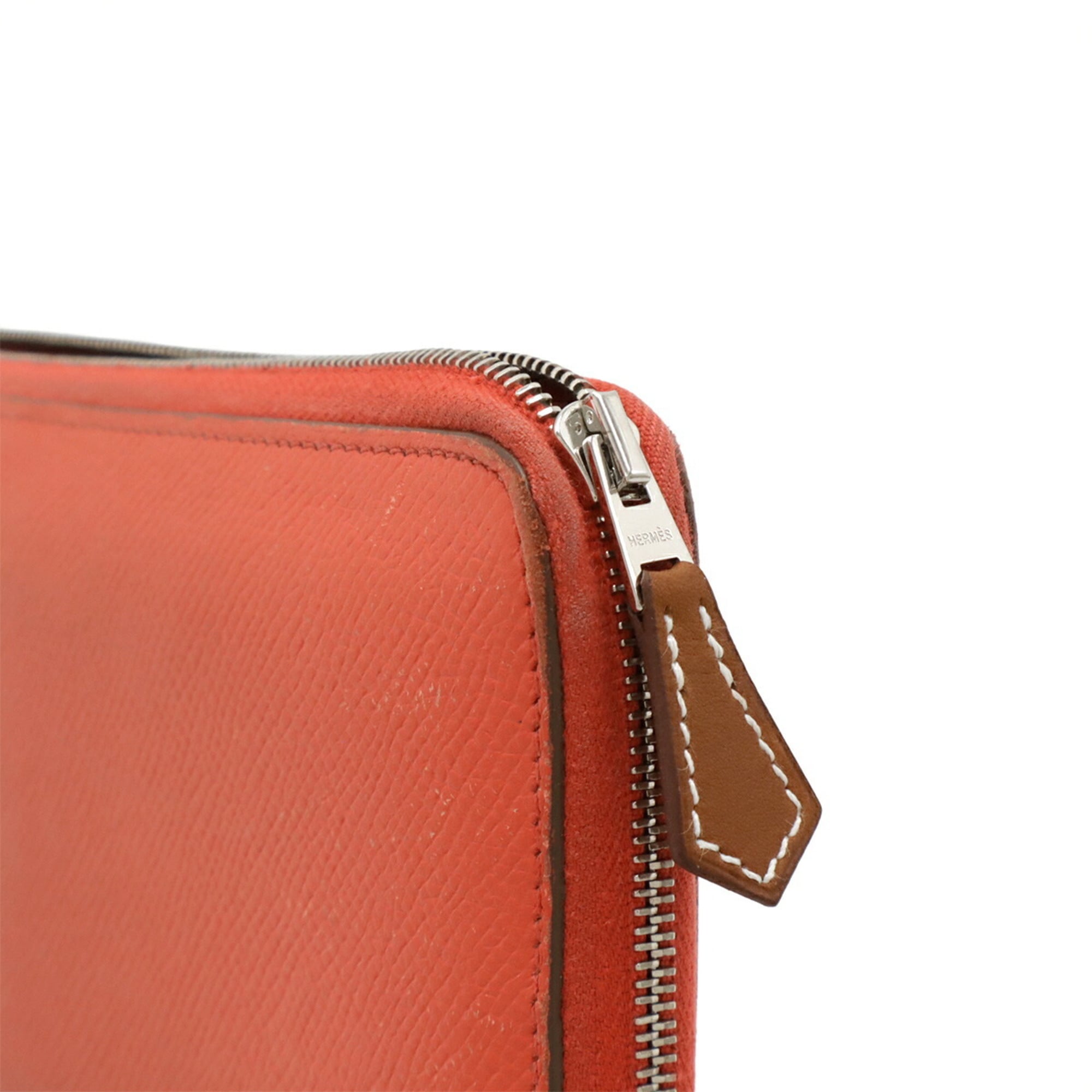 HERMES Azap Long Silkin Round Wallet in Epsom Leather with Rose Jaipur Pink Y Stamp