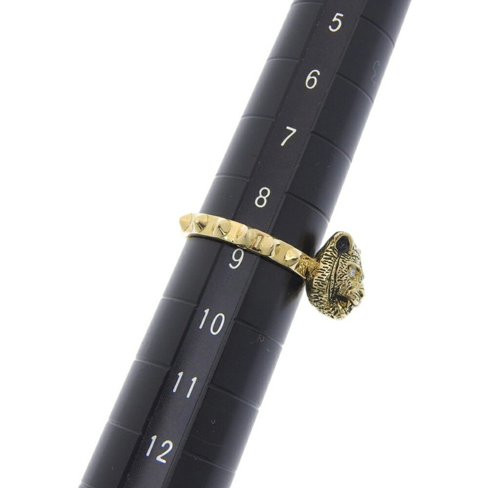 Gucci Le Marché des Merveilles Cat Ring, 18K Yellow Gold, Melee Diamonds, Size #9 (approx. US size 9), approx. 7.0g, Tiger pattern — Like New