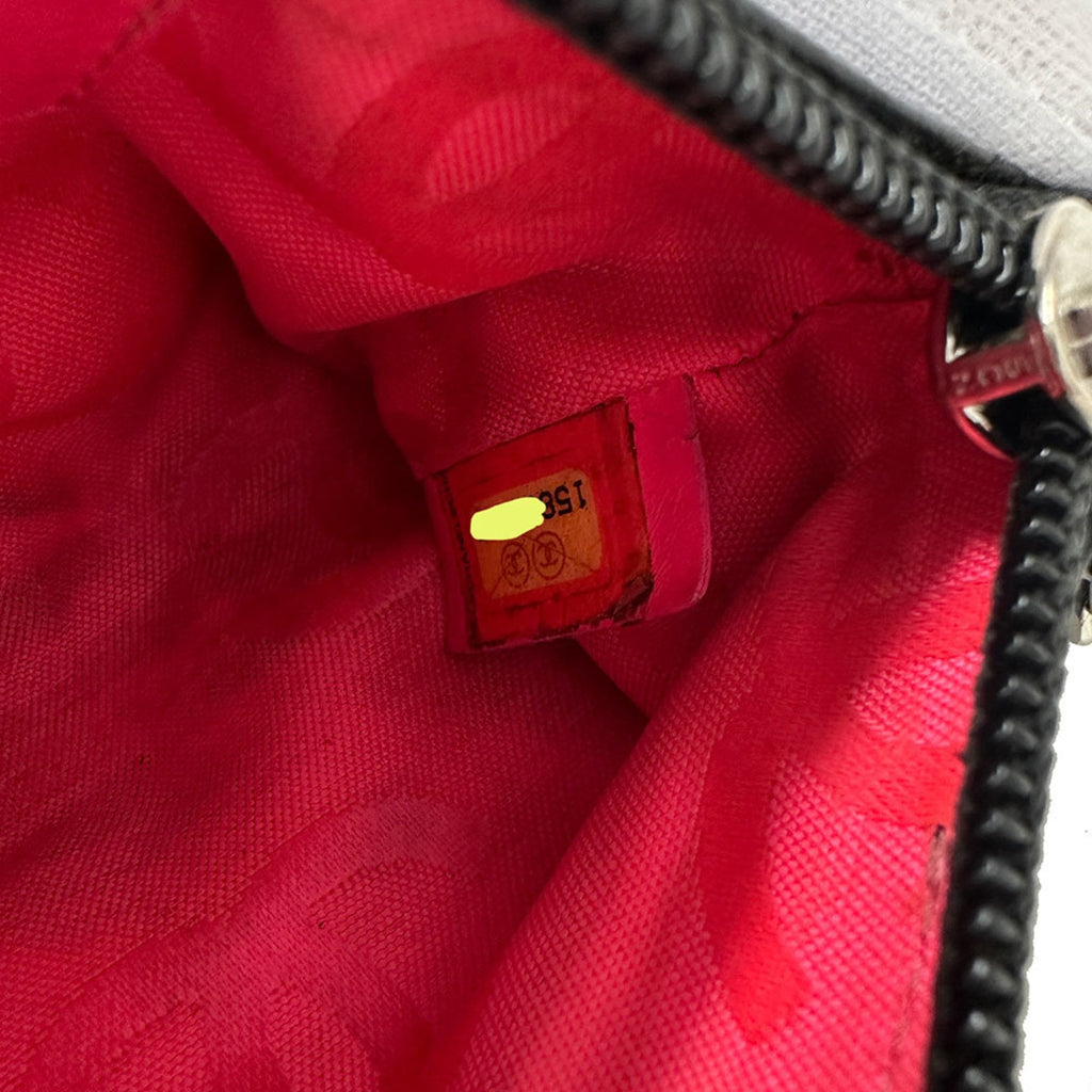 CHANEL wallet with Coco mark, men's and women's brand wallet/coin case, lambskin Cambon black silver hardware, compact mini wallet, no key ring