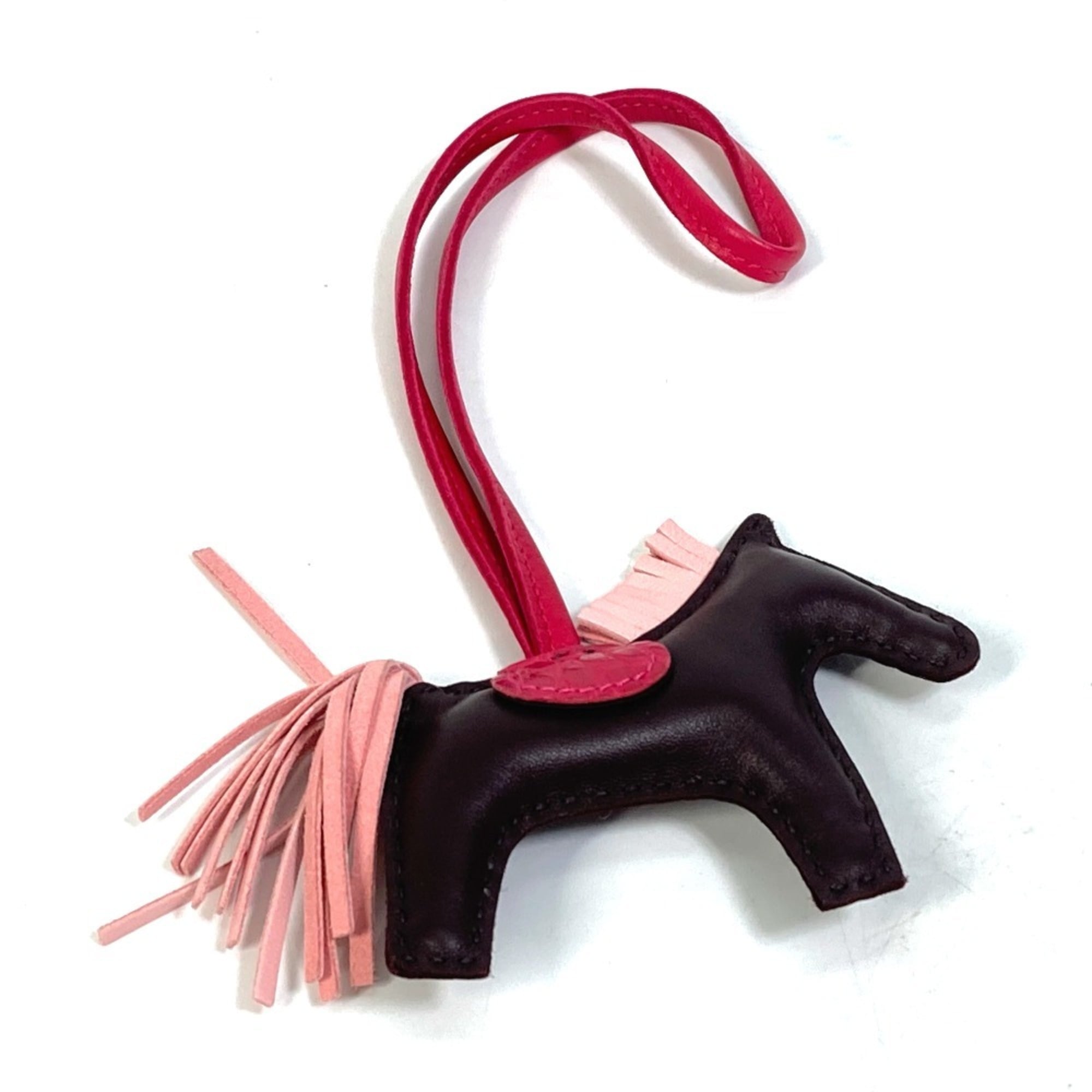 HERMES Hermes Rodeo PM Accessory Bag Charm Anjou Milo Women's Rose Sakura Rouge Serie Brown O-230214-2 — New - Store Return