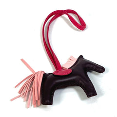 HERMES Hermes Rodeo PM Accessory Bag Charm Anjou Milo Women's Rose Sakura Rouge Serie Brown O-230214-2 — New - Store Return