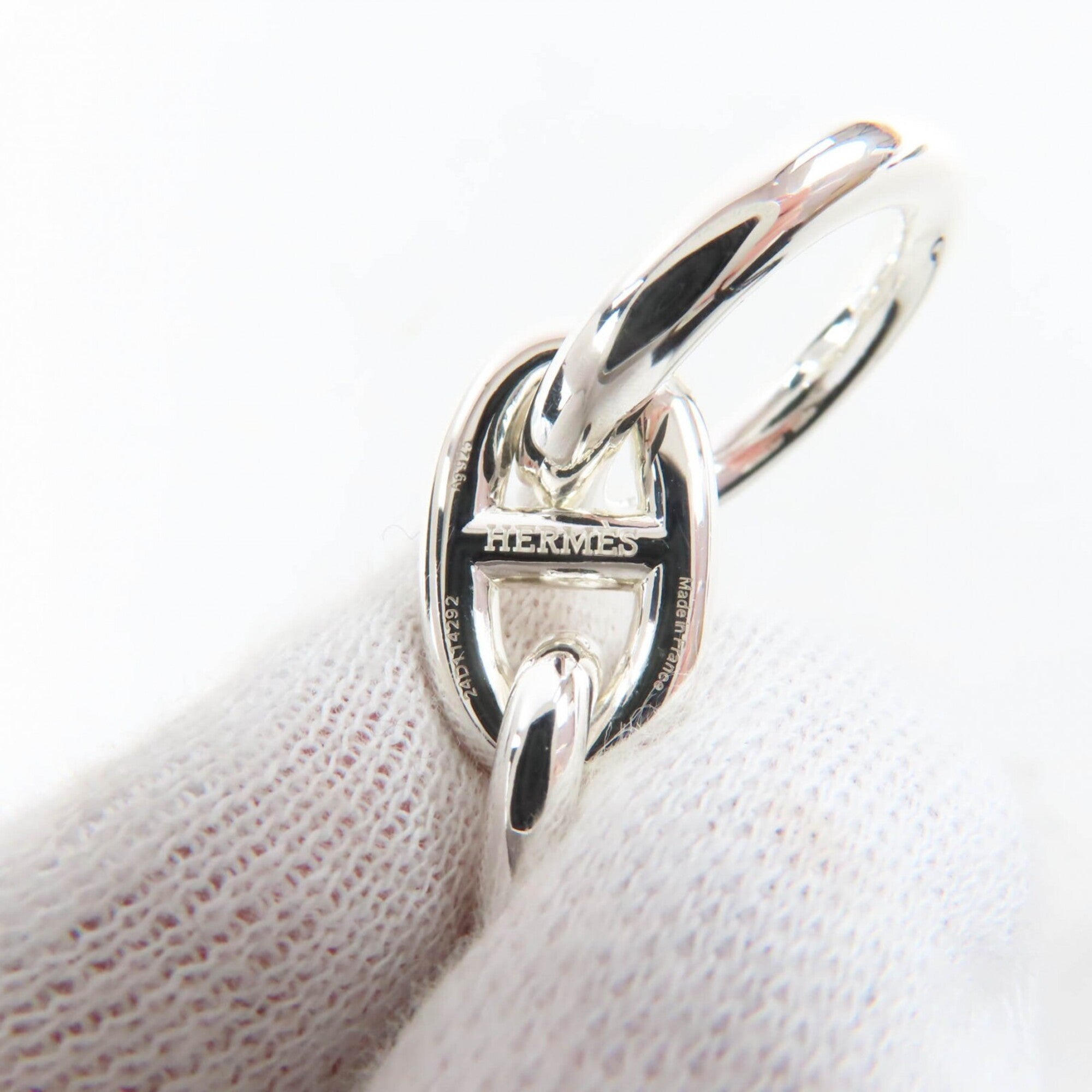 HERMES Chaine d'Ancre MM AG925 14-link bracelet, silver, made in France, 2024 model, weight 52.0g, women's — Like New