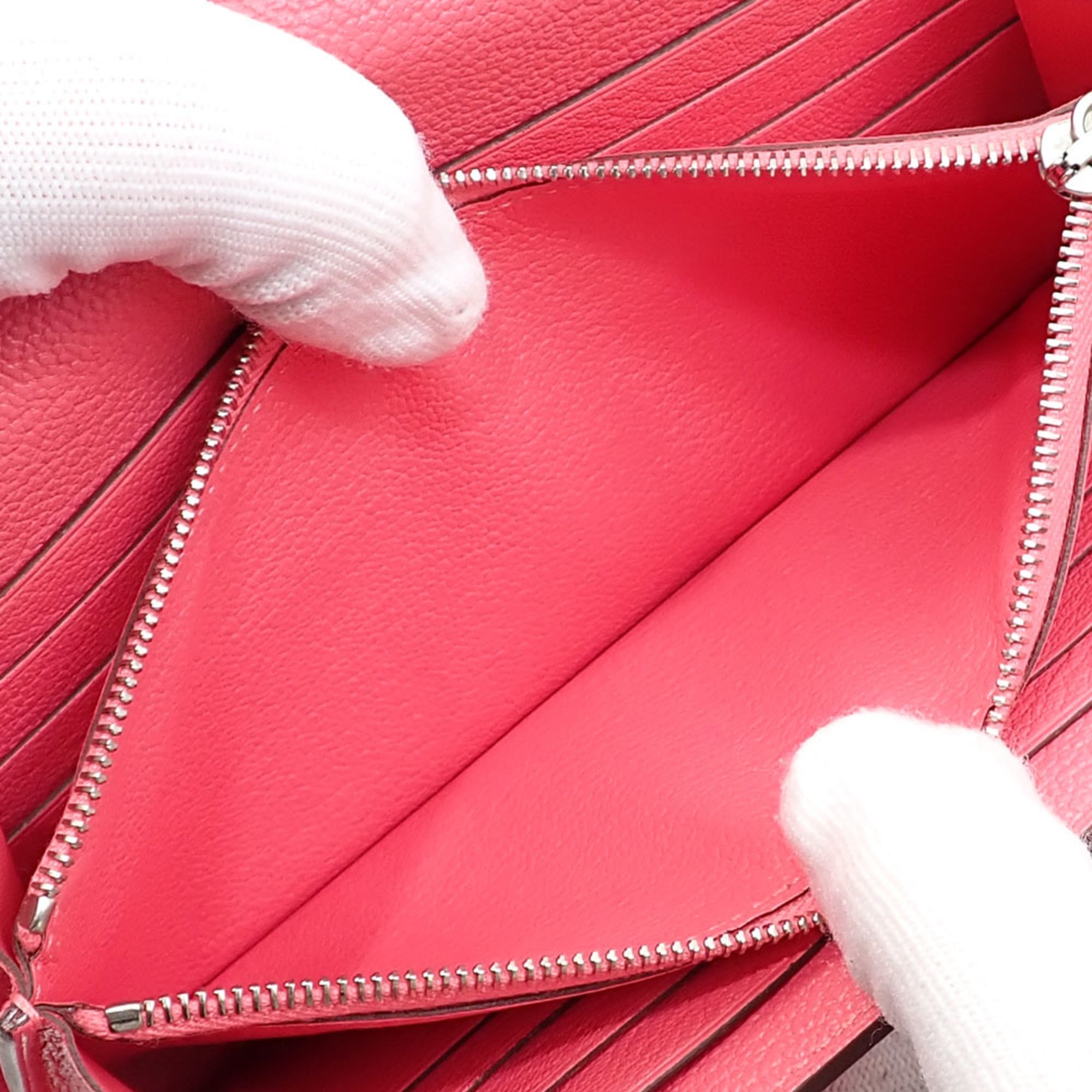 Hermes Hermès Kelly Wallet, Bifold Long Women's, Pink, Epsom Leather, A Stamp, Made in 2017