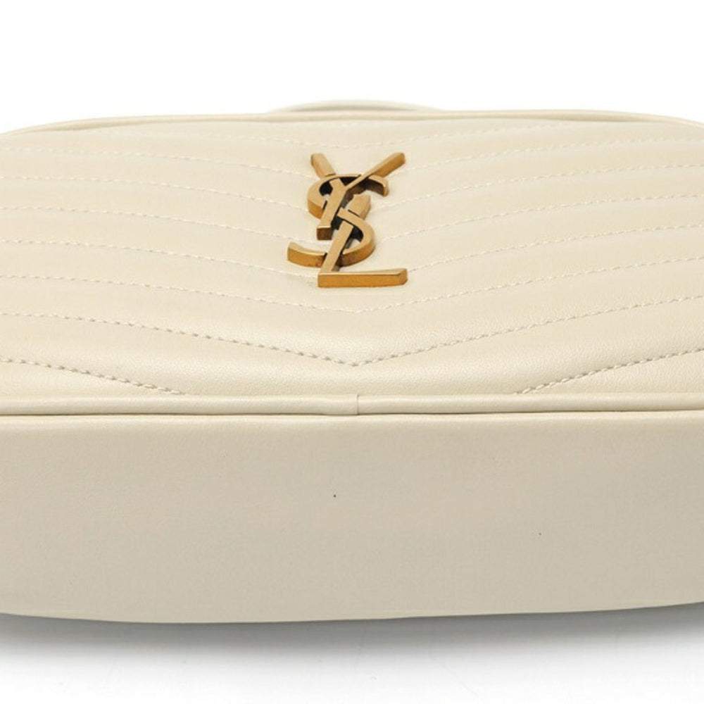 Saint Laurent Lou Chain Shoulder Bag 748849 Quilted Leather Ivory S-160082 — Like New
