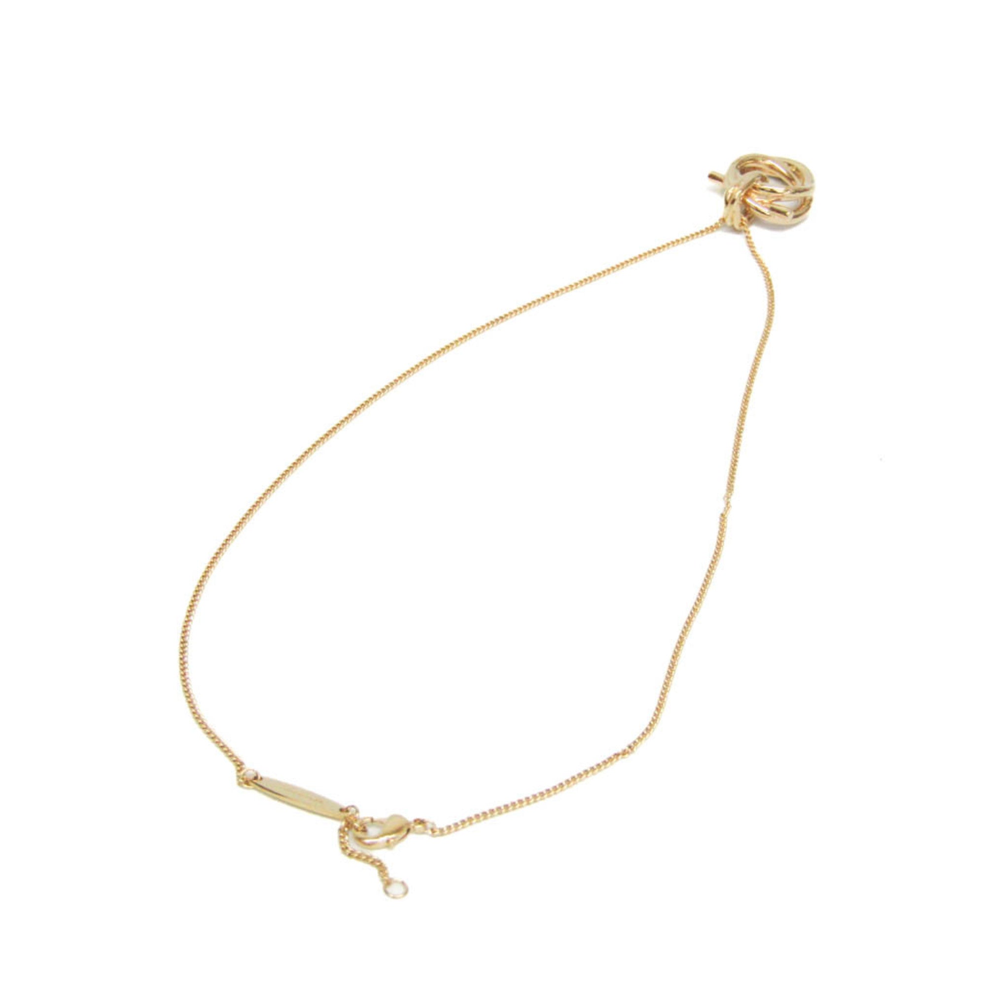 Salvatore Ferragamo Gancini 760609 Gold Plating Rhinestone Women,Men Fashion Pendant Necklace (Gold) — Like New